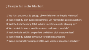 7 Fragen für mehr Klarheit
